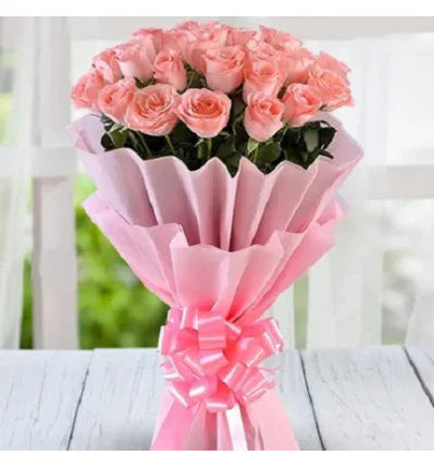 20 Pink Roses Bunch
