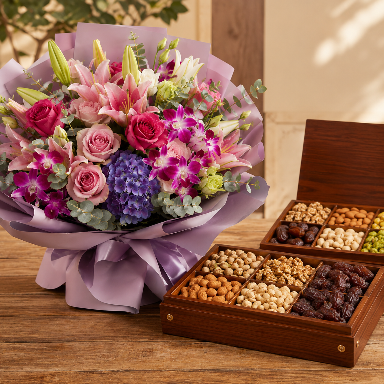 Flowers and Dry Fruits