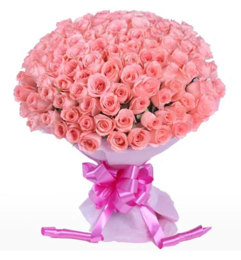 143 Pink Roses Hand Bouquet